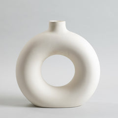 Circular Ring Big Vase White