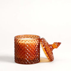 Alyona Amber Scented Candle Jar With Lid