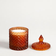 Alyona Amber Scented Candle Jar With Lid