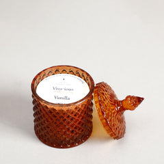Alyona Amber Scented Candle Jar With Lid