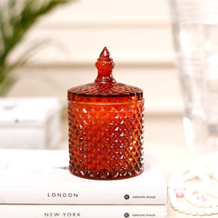 Alyona Amber Scented Candle Jar With Lid