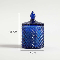 Alyona Blue Scented Candle Jar With Lid