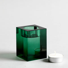 Cynthia Green Crystal Candle Holder
