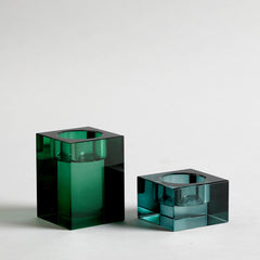 Cynthia Green Crystal Candle Holder