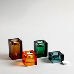 Cynthia Green Crystal Candle Holder