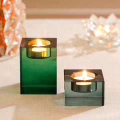 Cynthia Green Crystal Candle Holder