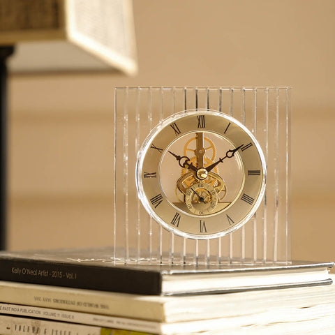 Vesper Gold Crystal Clock