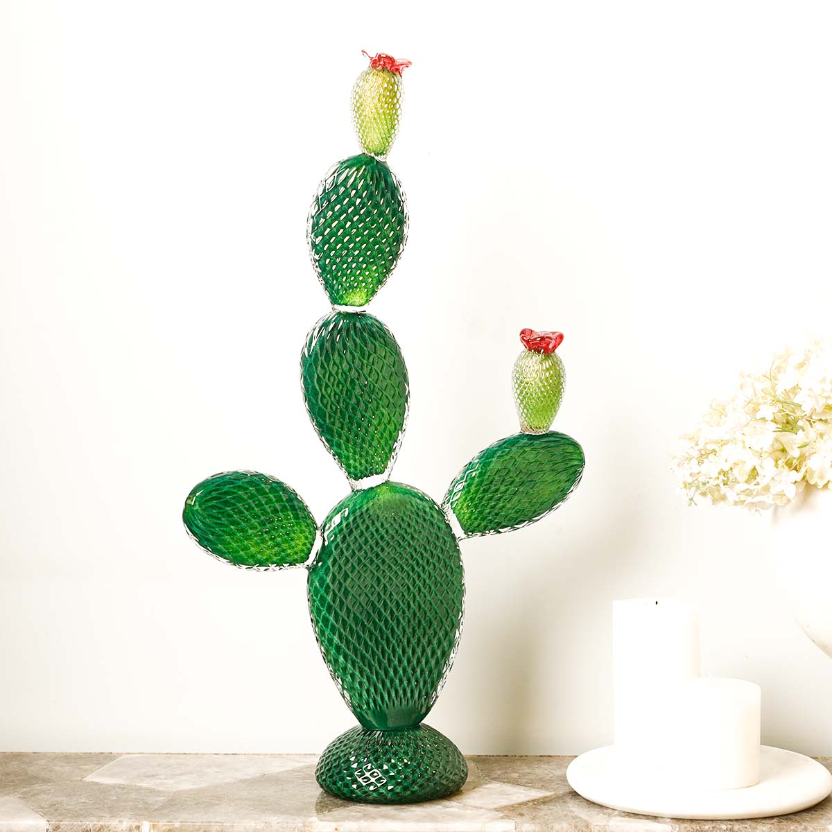 Crystal Cactus Ficus Light Green Décor Object