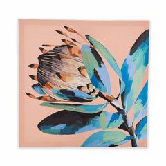 Ambrosia Turquoise Flower Wall Art S/4