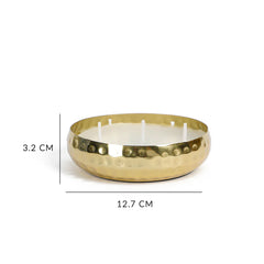 Aurum Deco Bowl With Gold Candle Gift Set