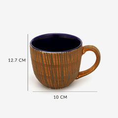 Bamboo Texture Ceramic Mugs And Bowl Gift Set