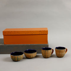 Bamboo Texture Ceramic Mugs And Bowl Gift Set