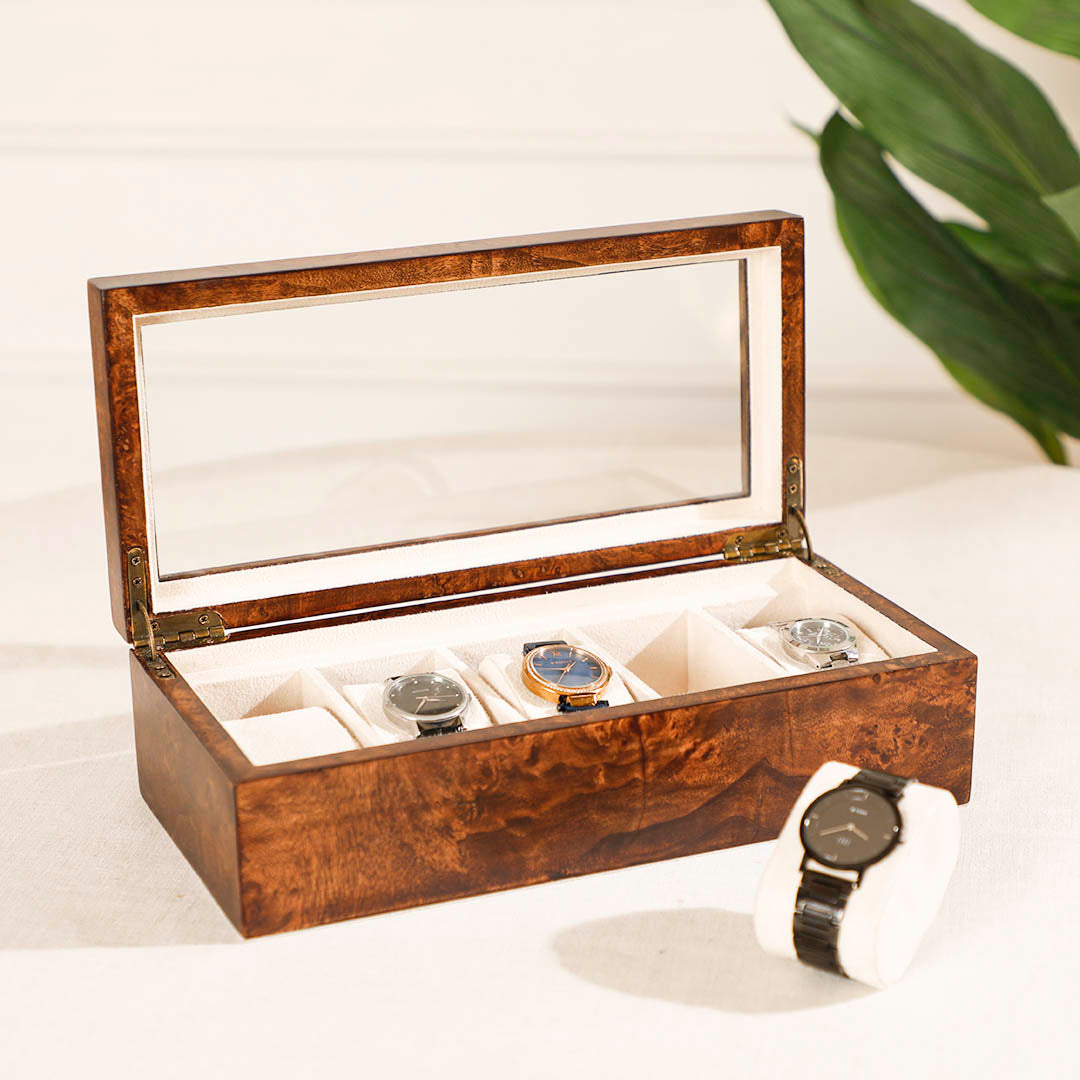 Sahaj Brown 5 Slot Watch Box