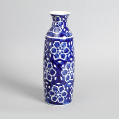 Indigo Bloom Ceramic Vase