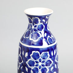 Indigo Bloom Ceramic Vase