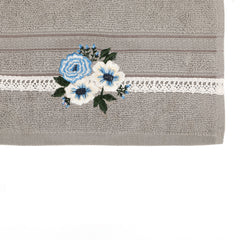 Araceli Embroidered Grey Face Towel Set Of 4