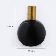 Midnight Black Vase With Gold Rim