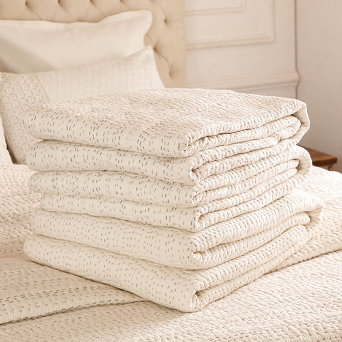 Ashen Pearl Kantha King Size Quilt