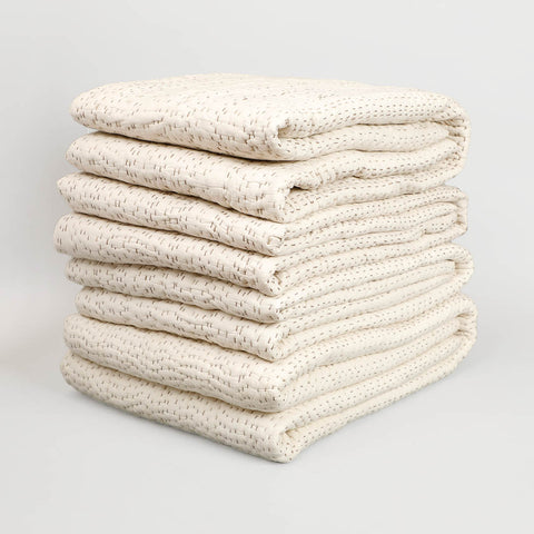 Ashen Pearl Kantha King Size Quilt