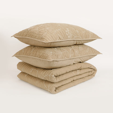 Whimsy Embroidered Bedspread With Sham Set