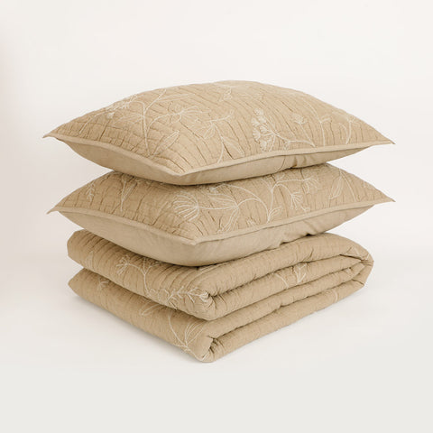 Whimsy Embroidered Bedspread With Sham Set