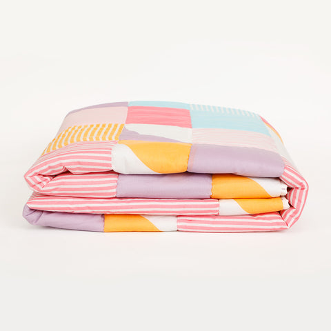 Archtripe Quilt and Pillow Cover Set