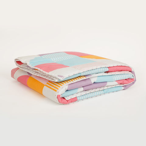 Archtripe Quilt and Pillow Cover Set