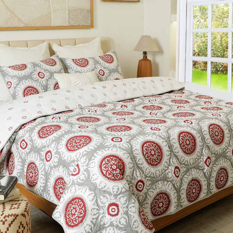 Suzani Quilt and Sham Set of 2
