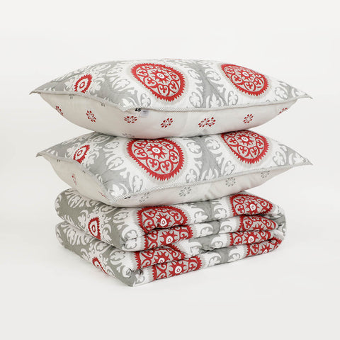 Suzani Quilt and Sham Set of 2