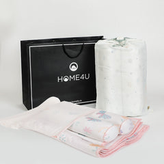 Butterfly Cot Set With 1 Quilt, 2 Bolster & 1 Pillow