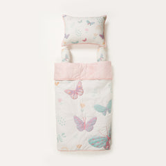 Butterfly Cot Set With 1 Quilt, 2 Bolster & 1 Pillow