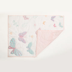 Butterfly Cot Set With 1 Quilt, 2 Bolster & 1 Pillow