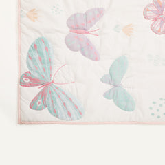 Butterfly Cot Set With 1 Quilt, 2 Bolster & 1 Pillow