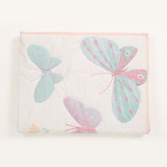 Butterfly Cot Set With 1 Quilt, 2 Bolster & 1 Pillow