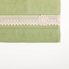 Belle Green Face Towel S/4