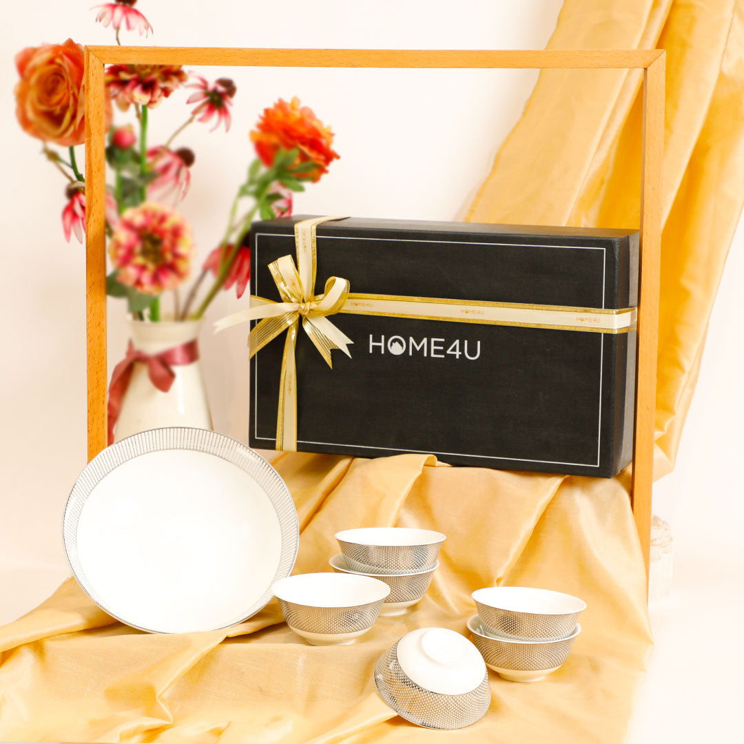 Platina Dessert Bowl Gift Set Of 7