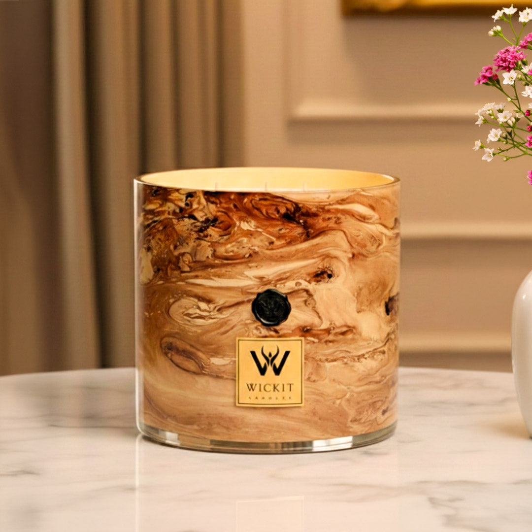 Walnut Marble Jasmine Ocean Candle