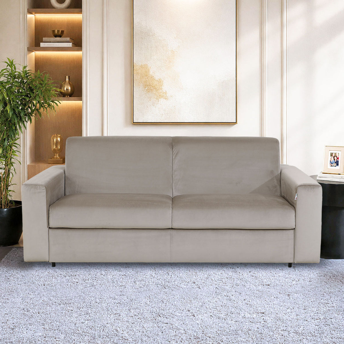 Morris Basic Sofa Cum Bed - Light Brown