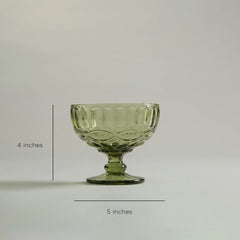 Rouchere Green Ice Cream Bowl Set of 6