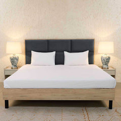 Evie White King Size Bed Sheet with 2 Pillow Covers