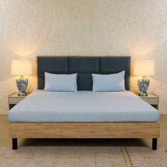 Nebula Light Blue King Size Bed Sheet with 2 Pillow Covers