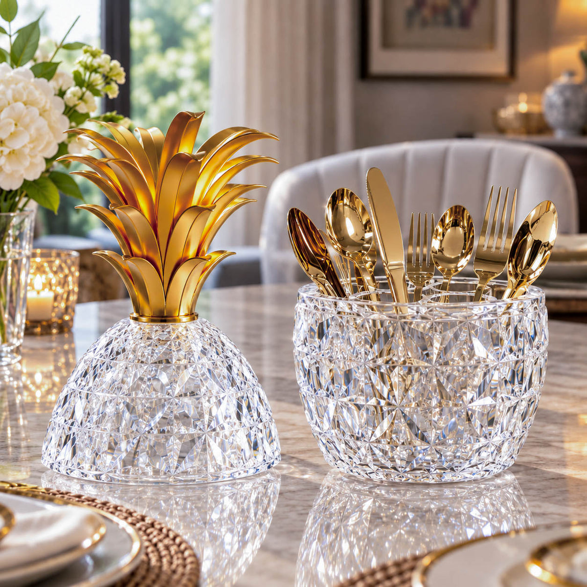 Melissa Pineapple Cutlery Holder Clear