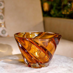 Creart Leda Crystal Decorative Bowl Amber