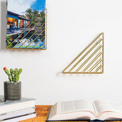 Wall Book Rack Iron-Brass