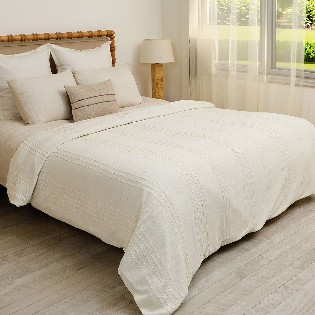 Avalon Duvet Cover Ivory 86 X 88 Inch