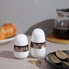 Mystic Lotus Salt & Pepper Set Of 2 White