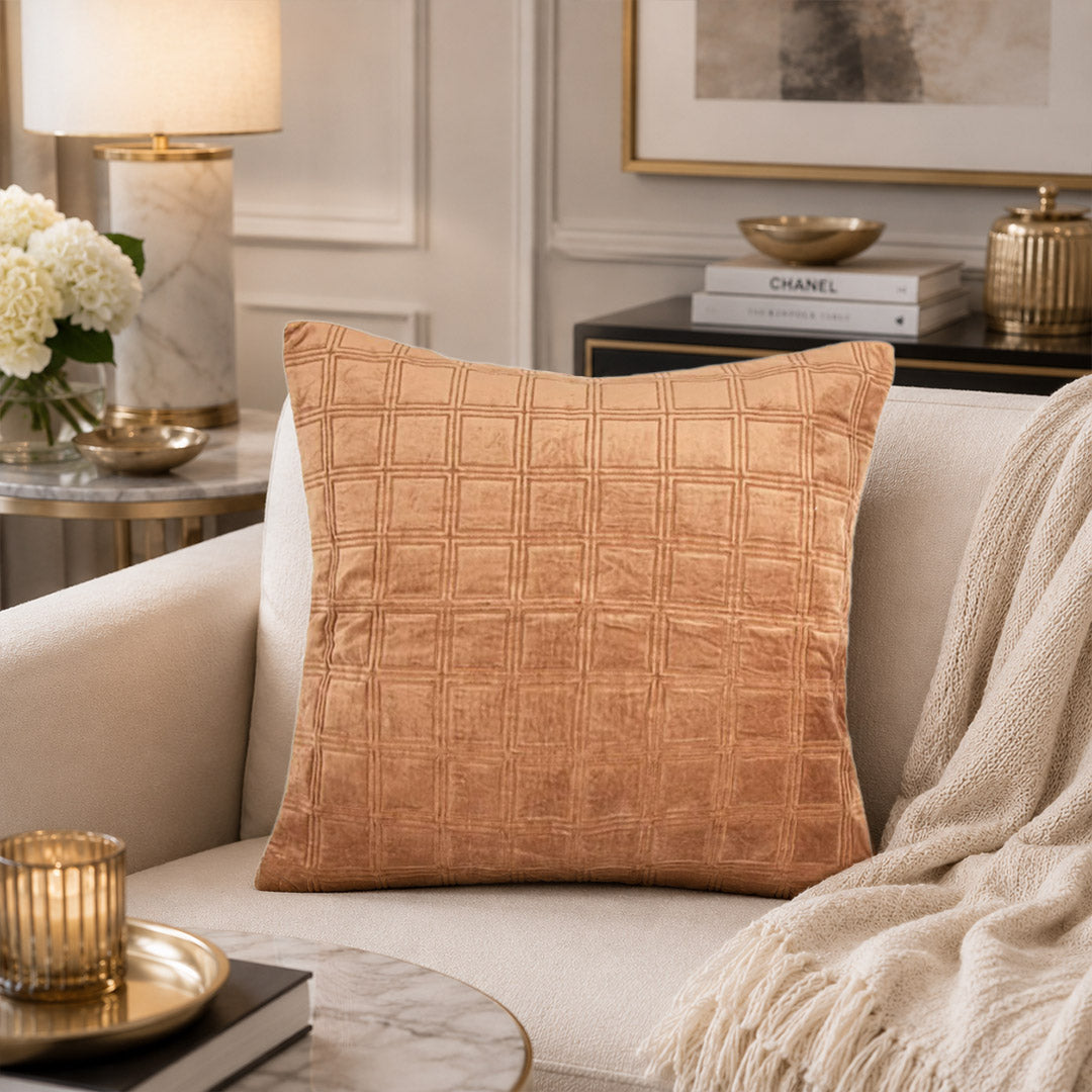 Meridian Cushion Cognac Square