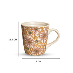 Aria Mug Ribbed (Golden Fern) White 400 Ml