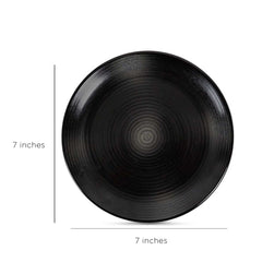 Kuro 7 Inch Quarter Ceramic Plate Black White