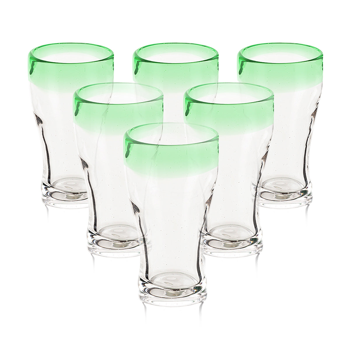 Alvi Clear Green Set Of 6  Glasses 420 Ml